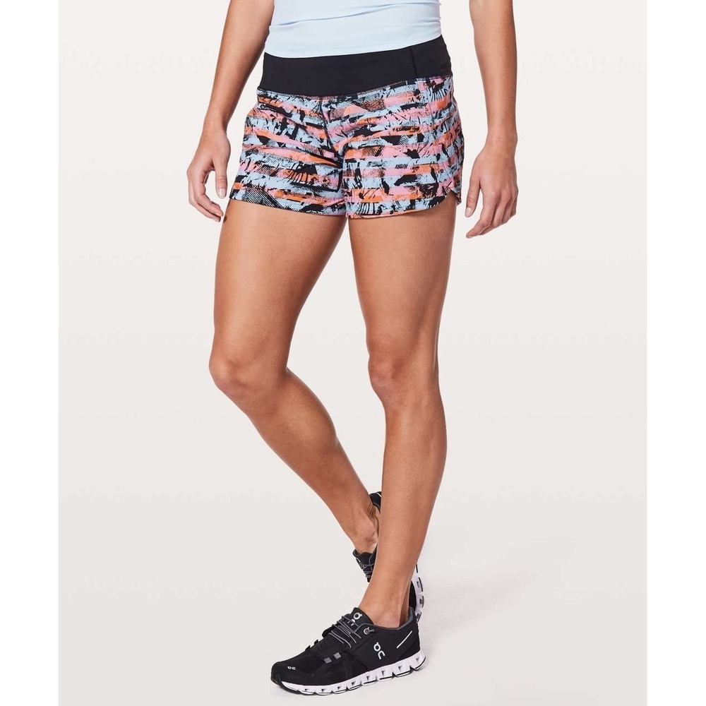 Lululemon Run Times Short II 4" in Inversion Multi/Black Size 6 Womens - Picture 9 of 14